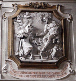 리치의 성녀 가타리나의 심장을 바꾸는 예수 그리스도_by Girolamo Ticciati_photo by Sailko_in the Church of Sts Vincent and Catherine de Ricci in Prato_Italy.jpg